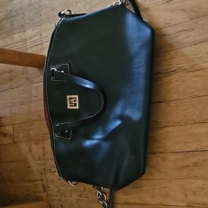 Used black leather Dooney and Burke bag